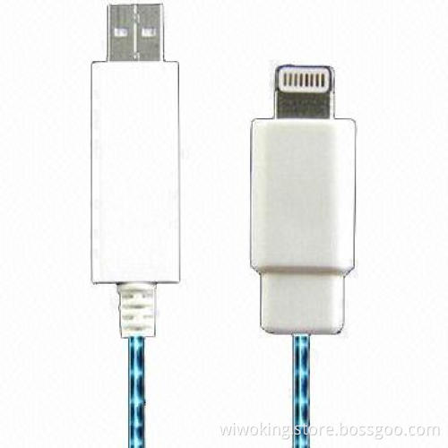 Sync Cable Accessories/LED Flow Lightning Cables for iPhone 5, Flashing Charge